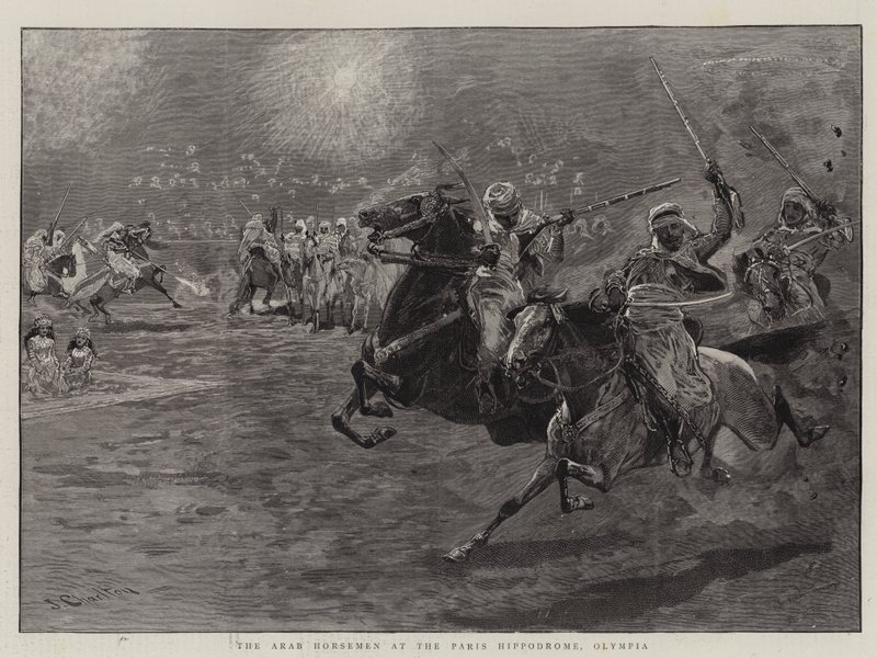 Los jinetes árabes en el Hipódromo de París, Olympia de John Charlton