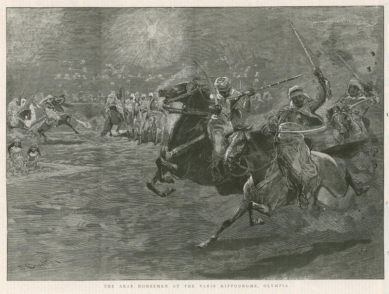 Los jinetes árabes en el Hipódromo de París, Olympia de John Charlton