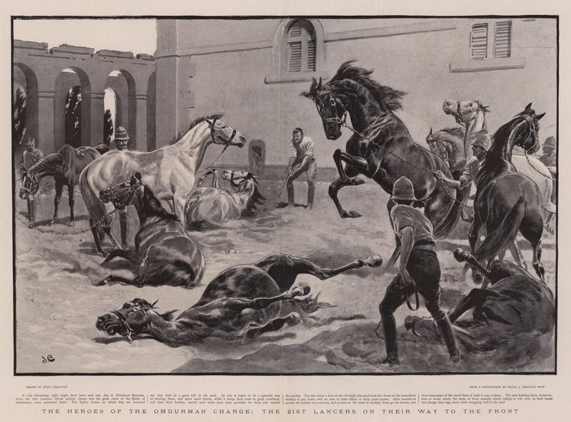 Los Héroes de la Carga de Omdurman, los Lanceros del 21 en su Camino al Frente de John Charlton
