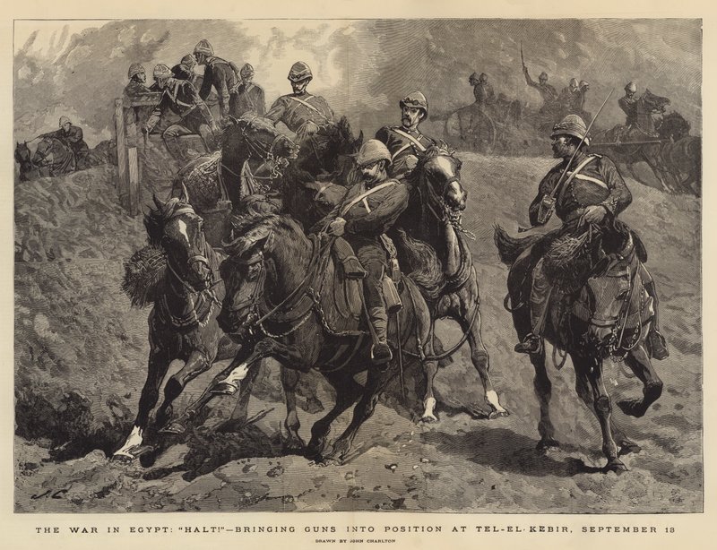 La Guerra en Egipto, ¡Alto!, Trayendo Cañones a Posición en Tel-el-Kebir, 13 de Septiembre de John Charlton