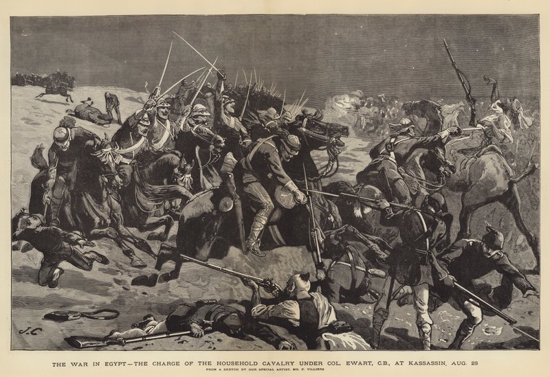 La guerra en Egipto, la carga de la caballería de la casa bajo el coronel Ewart, en Kassassin, 28 de agosto de John Charlton