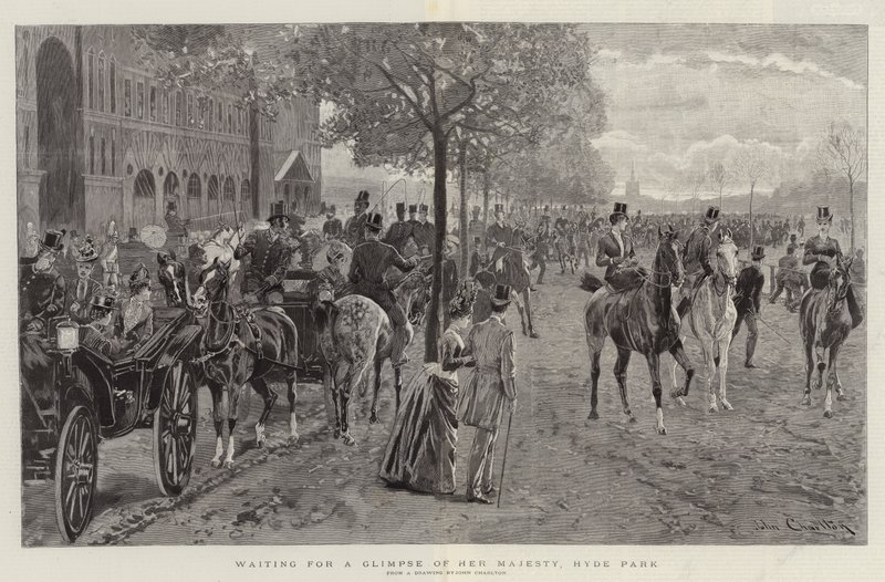 Esperando un vistazo de Su Majestad, Hyde Park de John Charlton