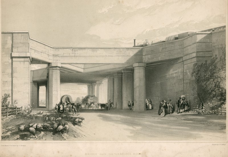 Puente sobre Uxbridge Road, Londres de John Cooke Bourne