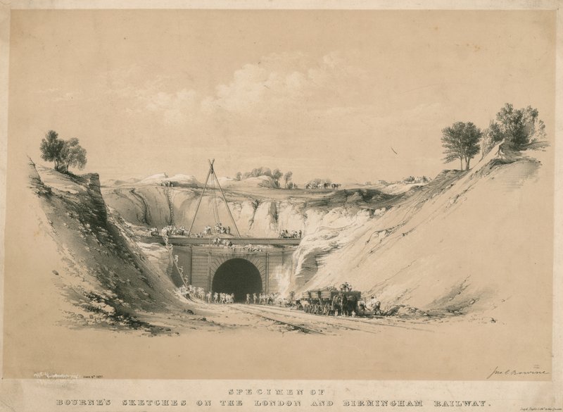 Especimen de los Bocetos de Bourne en el Ferrocarril de Londres y Birmingham de John Cooke Bourne