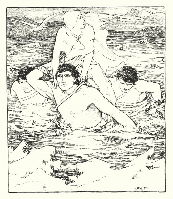 Ilustración para La historia de Deirdre (litografía) de John Dickson Batten
