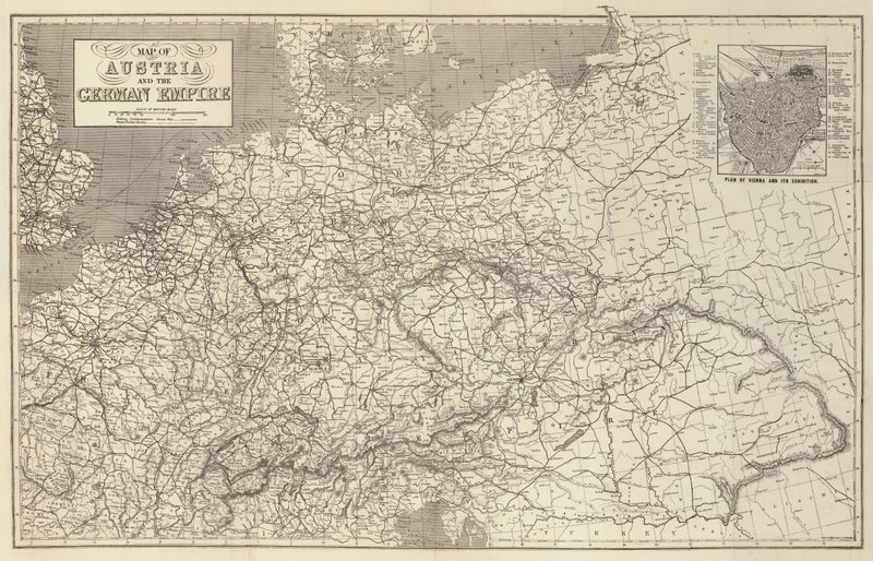 Mapa de Austria y el Imperio Alemán de John Dower