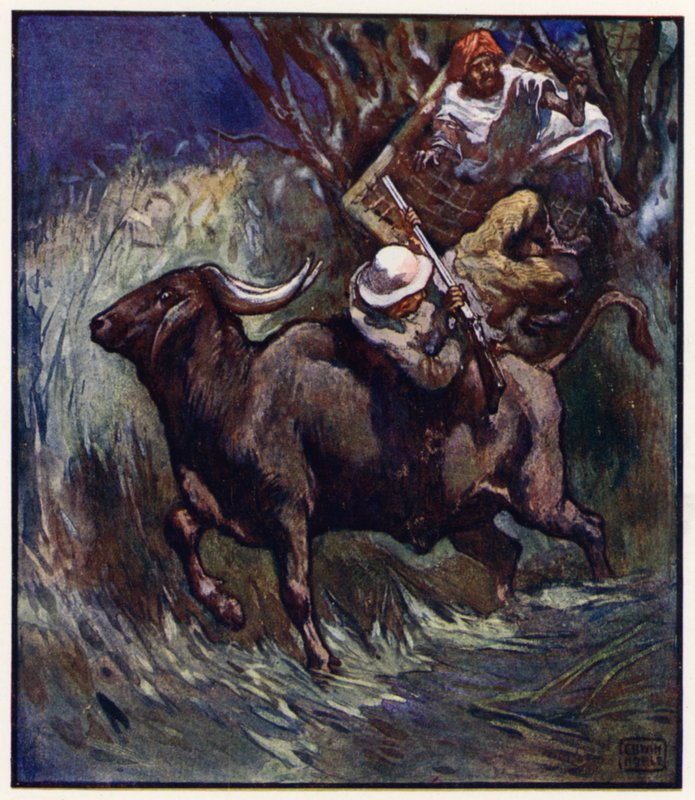 En ese momento las ramas cedieron con estrépito (litografía en color) de John Edwin Noble