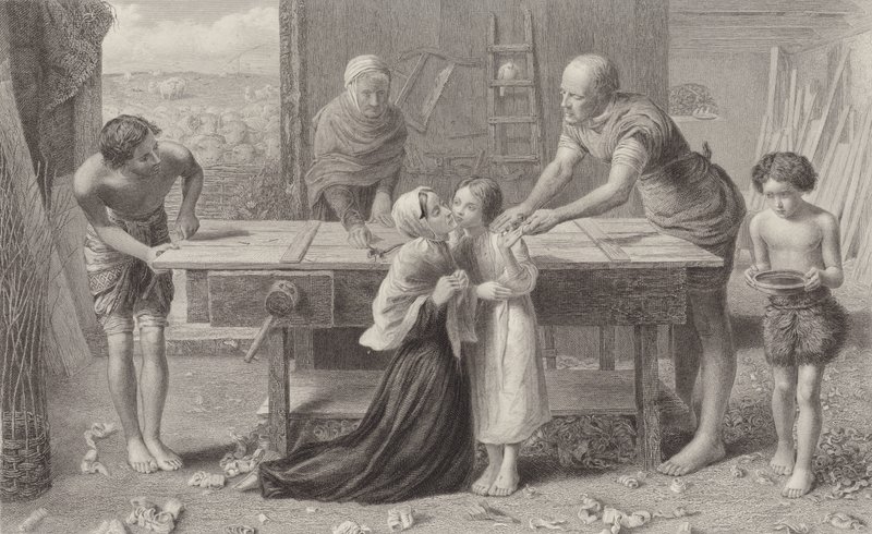 Cristo en la casa de sus padres de John Everett Millais