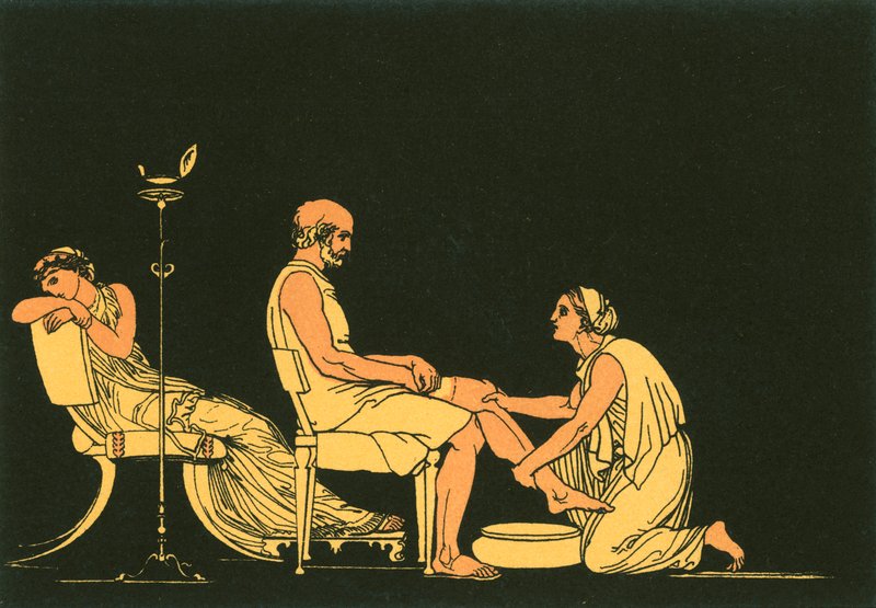 Euriclea descubre a Ulises de John Flaxman