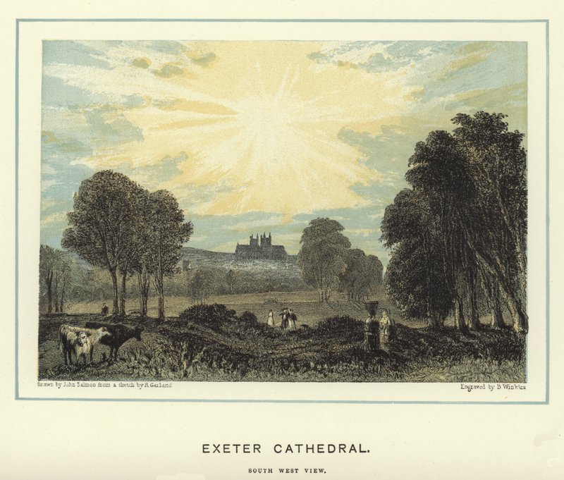 Catedral de Exeter, vista suroeste de John Francis Salmon