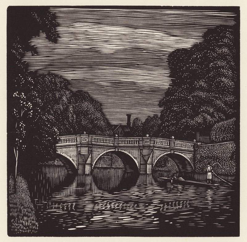 Cambridge: Clare Bridge (xilografía) de John Frederick Greenwood