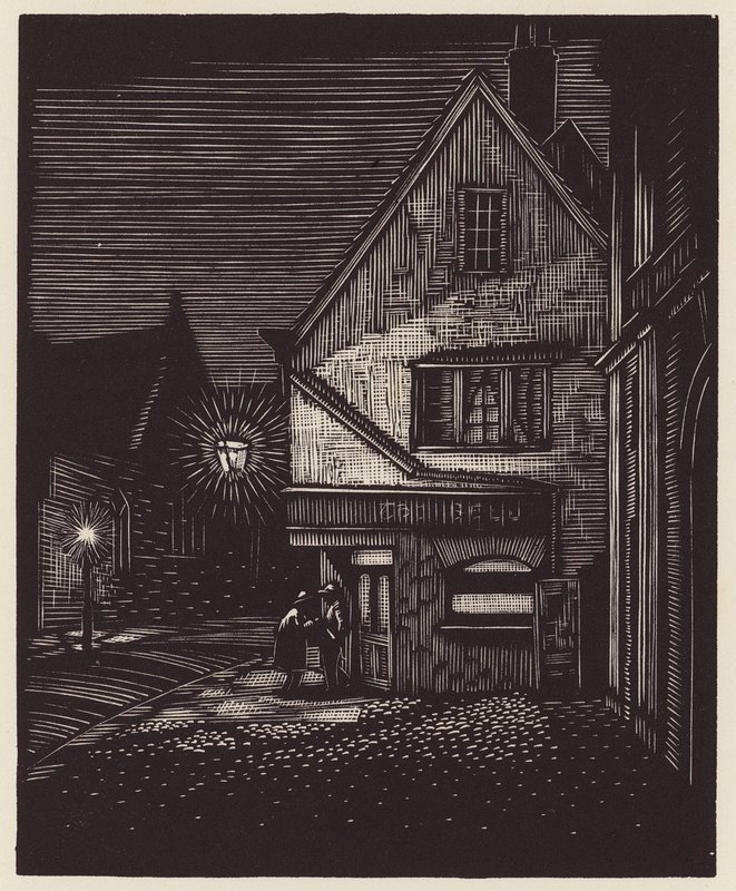 Cambridge: Peas Hill (xilografía) de John Frederick Greenwood
