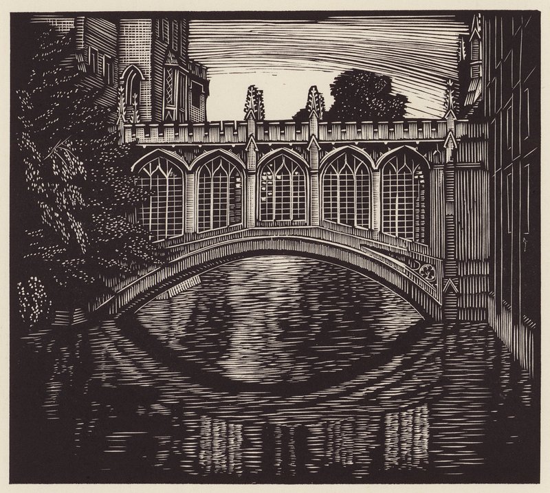 Cambridge: "El puente de los Suspiros" (xilografía) de John Frederick Greenwood