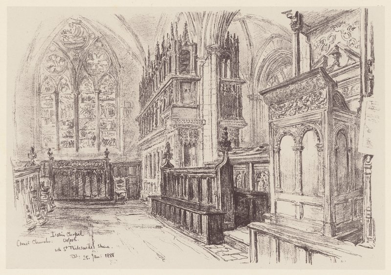 Christ Church, Interior de la capilla latina (litografía) de John Fulleylove