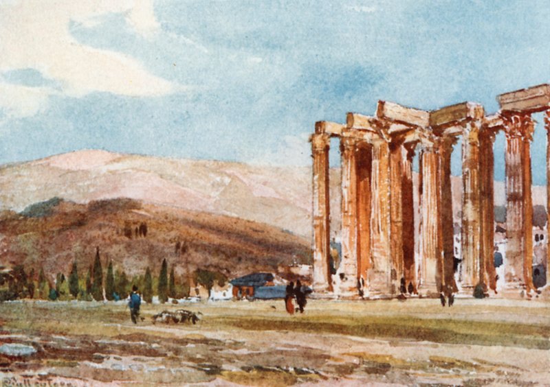 Columnas del Templo de Zeus Olímpico desde el noroeste de John Fulleylove
