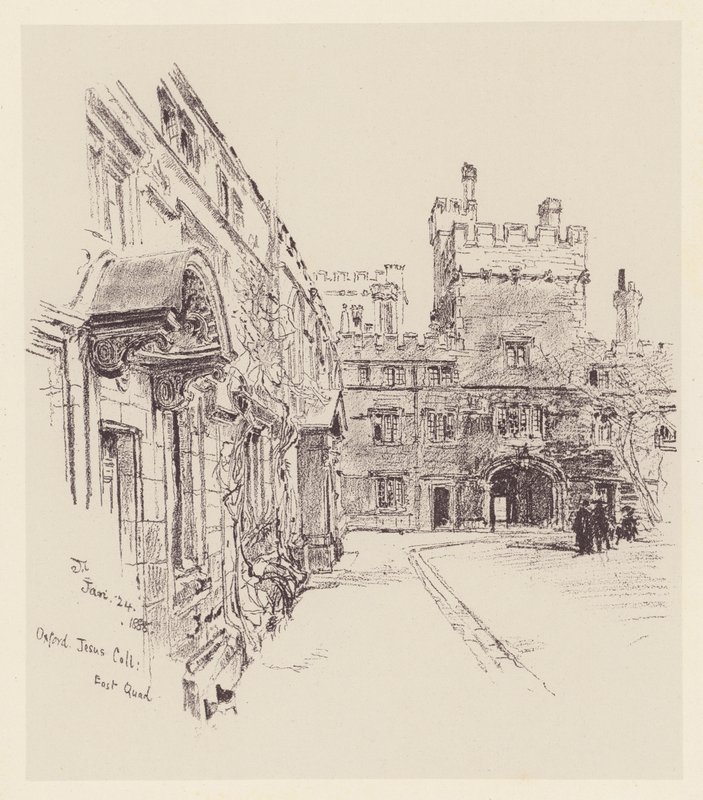 Jesus College (litografía) de John Fulleylove