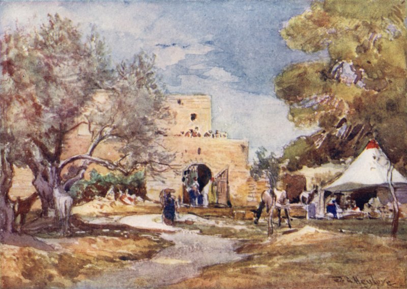 Edificio medieval fuera del Muro Norte de Jerusalén de John Fulleylove