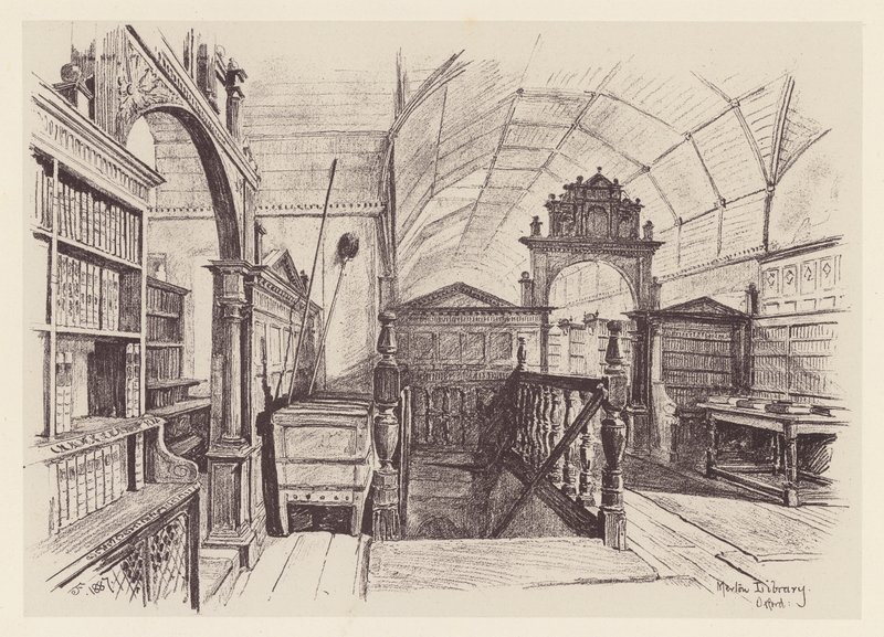 Biblioteca Merton (litografía) de John Fulleylove