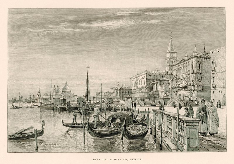 Riva dei Schiavoni, Venecia (lito) de John Fulleylove