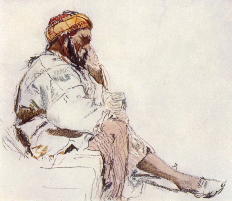 Campesino sirio sentado, de perfil de John Fulleylove