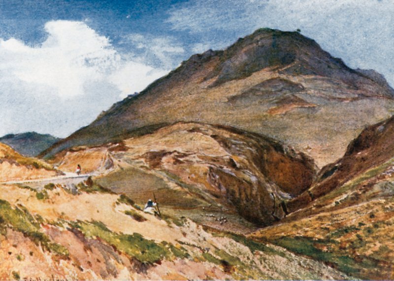 La Acrópolis de Micenas desde el suroeste, con el Monte Elías de John Fulleylove