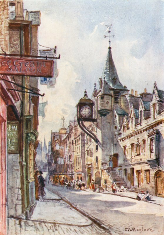 El Canongate Tolbooth, mirando al oeste de John Fulleylove
