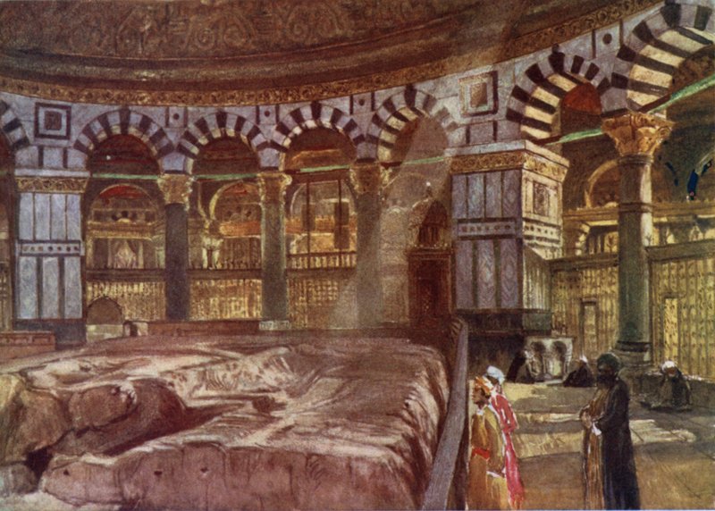 La Roca Sagrada bajo la Cúpula de la Mezquita de Omar de John Fulleylove