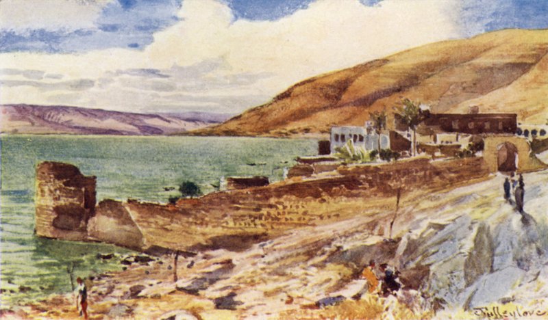 El Lago de Galilea, mirando al sur desde Tiberíades de John Fulleylove