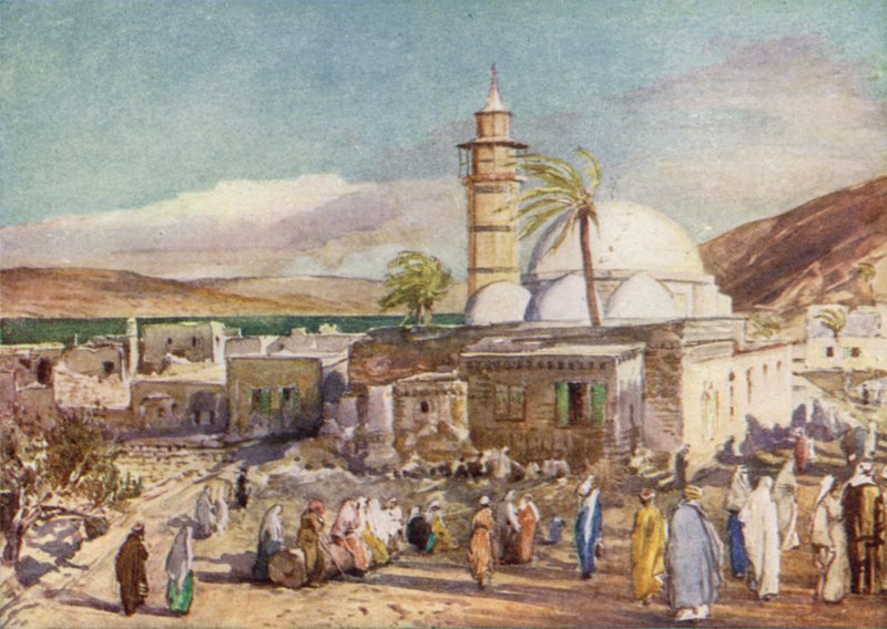La mezquita en Tiberíades y el Lago de Galilea de John Fulleylove