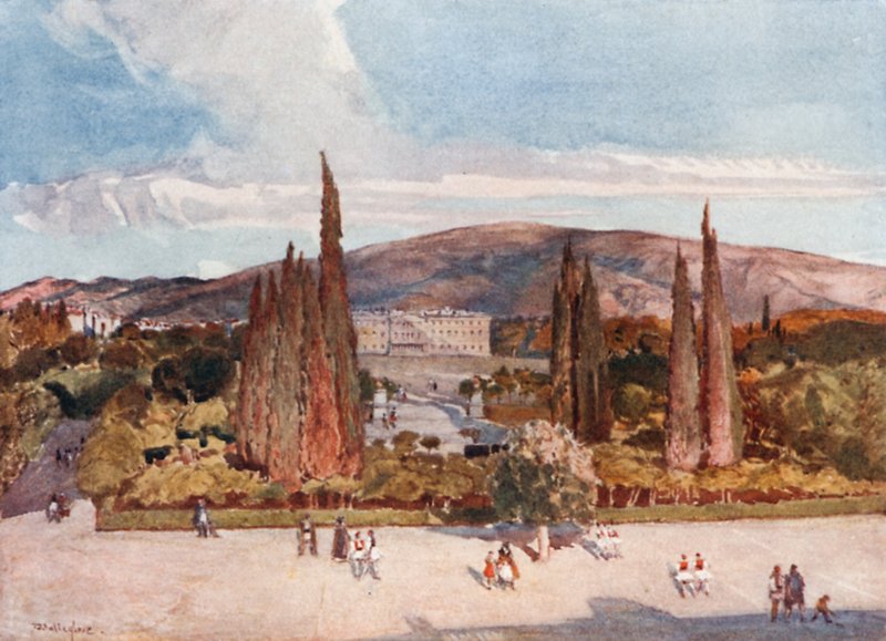La plaza frente al Palacio del Rey en Atenas de John Fulleylove