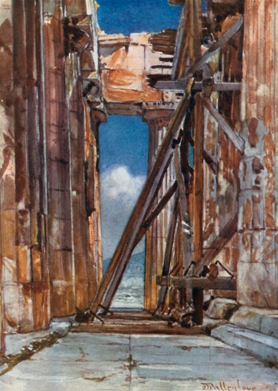 El Pórtico Occidental del Partenón desde el Sur de John Fulleylove