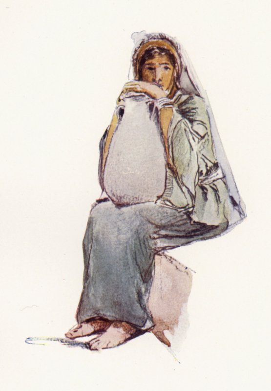 Portador de agua, figura sentada, Jerusalén de John Fulleylove