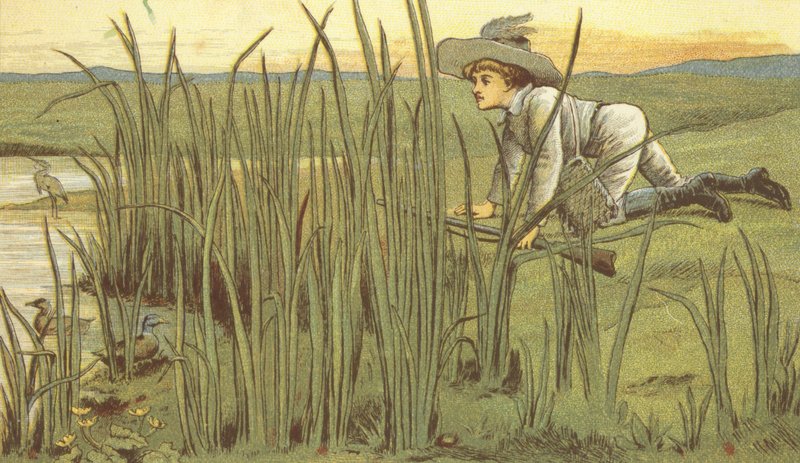 Niño tirando al pato (litografía en color) de John George (after) Sowerby