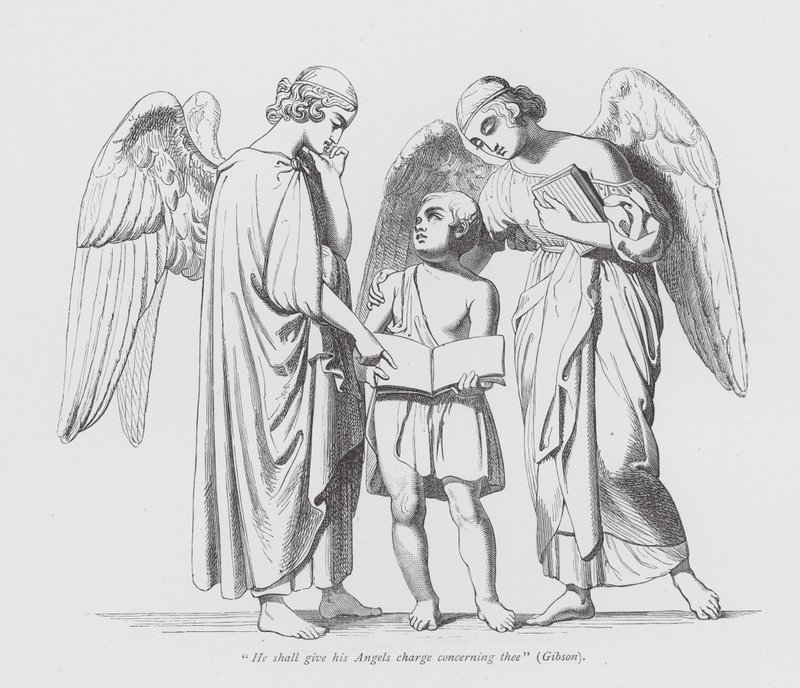 "Dará a sus ángeles órdenes sobre ti" (grabado) de John Gibson
