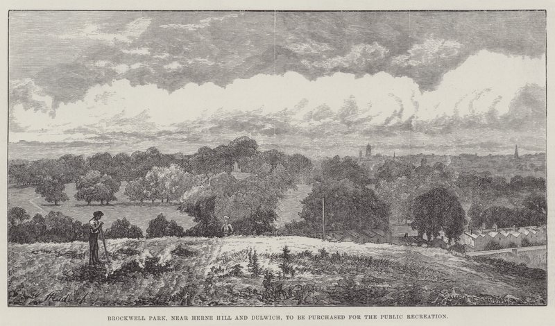 Brockwell Park, cerca de Herne Hill y Dulwich, para ser comprado para la recreación pública de John Gilbert