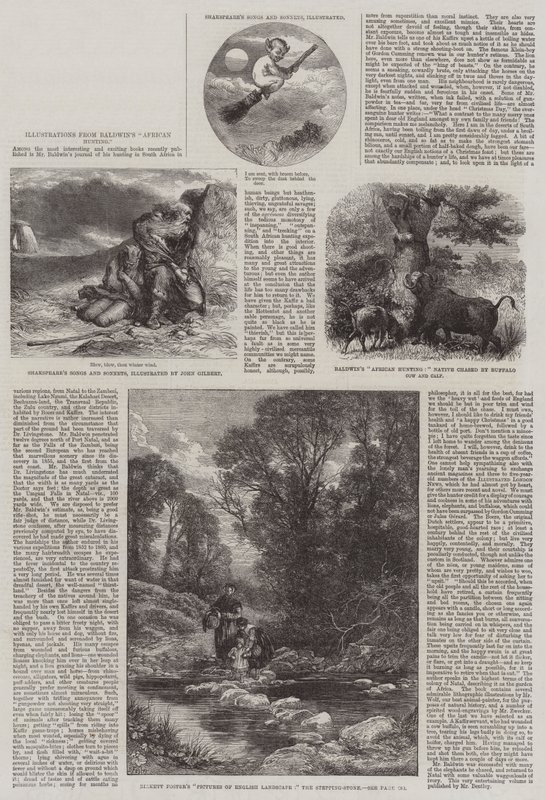 Ilustraciones de la caza africana de Baldwin de John Gilbert