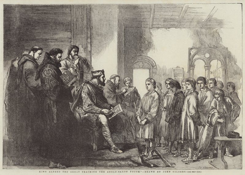 El Rey Alfredo el Grande enseñando a la Juventud Anglo-Sajona de John Gilbert