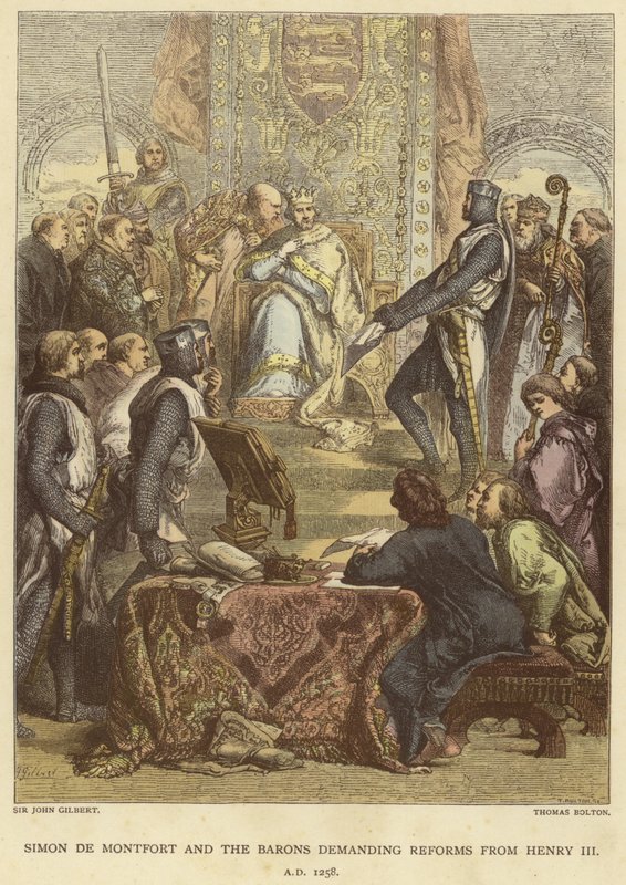 Simón de Montfort y los barones exigiendo reformas a Enrique III (1258 d.C.) de John Gilbert