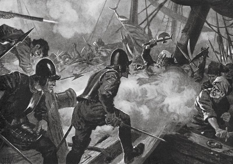 La batalla de Lepanto (litografía) de John Harris Valda