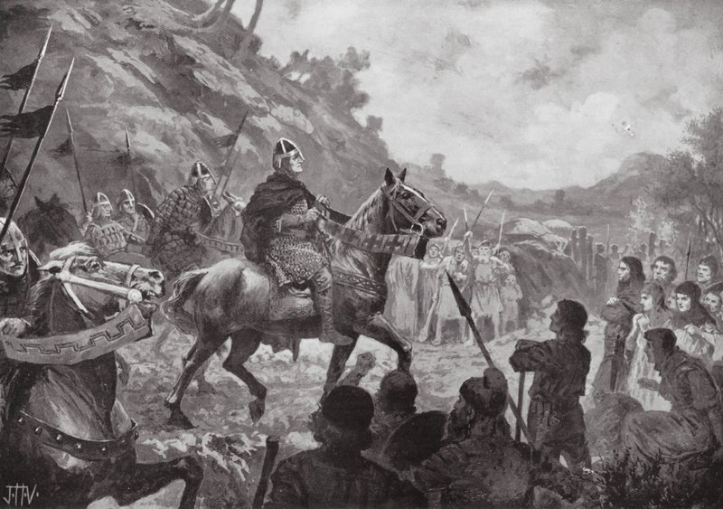 La marcha de Guillermo el Conquistador a Gales de John Harris Valda