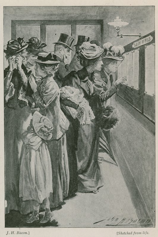 La lista de bajas en la Oficina de Guerra de John Henry Frederick Bacon