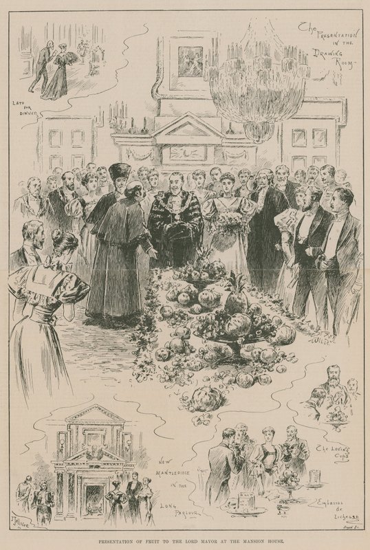Presentación de frutas al Alcalde en la Mansion House de John Jellicoe