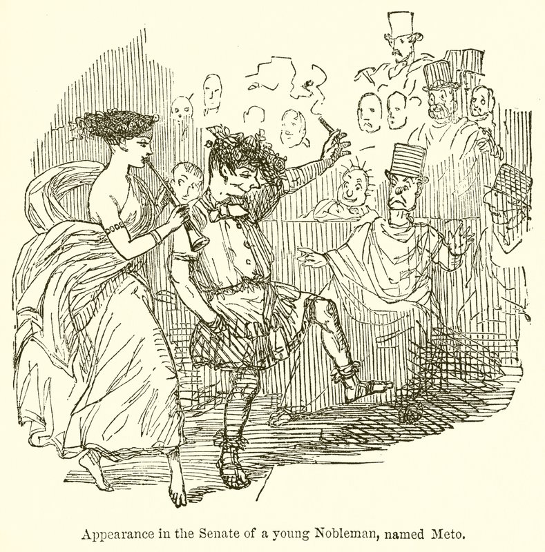 Aparición en el Senado de un joven noble, llamado Meto de John Leech