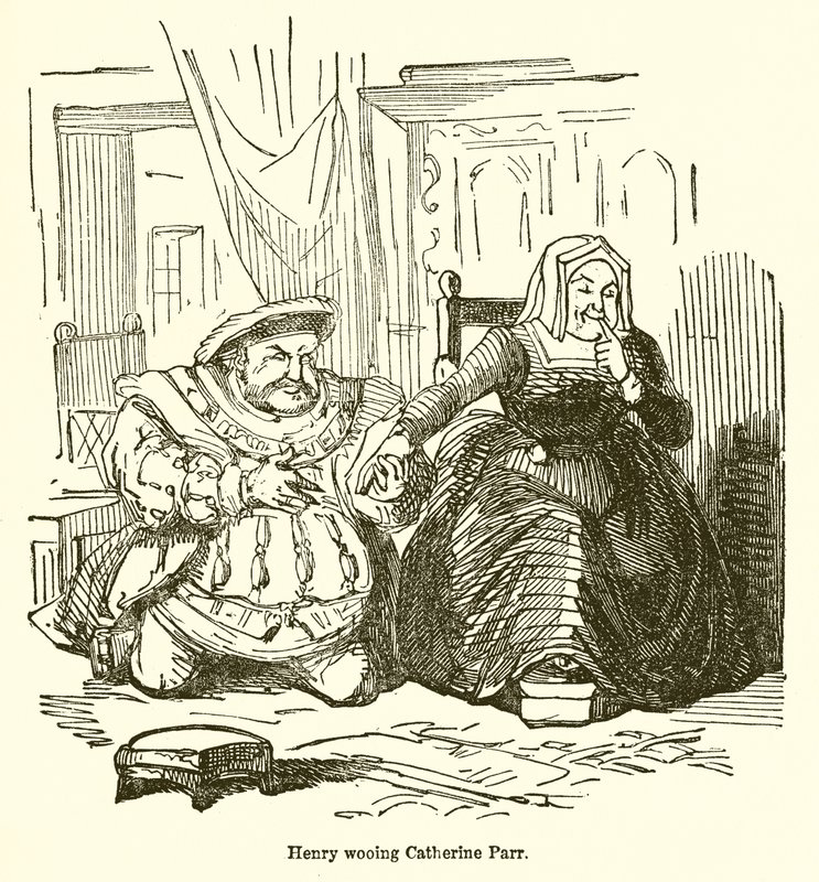 Enrique cortejando a Catalina Parr de John Leech