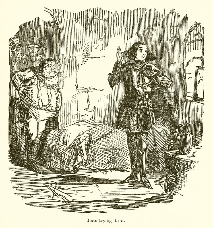 Joan probándoselo de John Leech