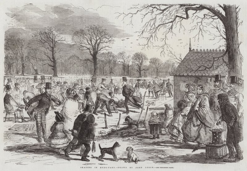 Patinaje en Hyde-Park de John Leech