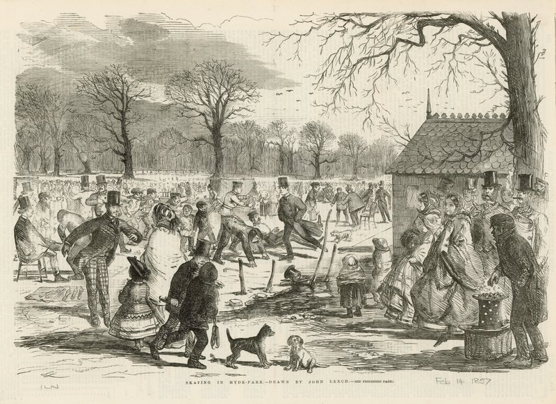 Patinaje en Hyde Park de John Leech