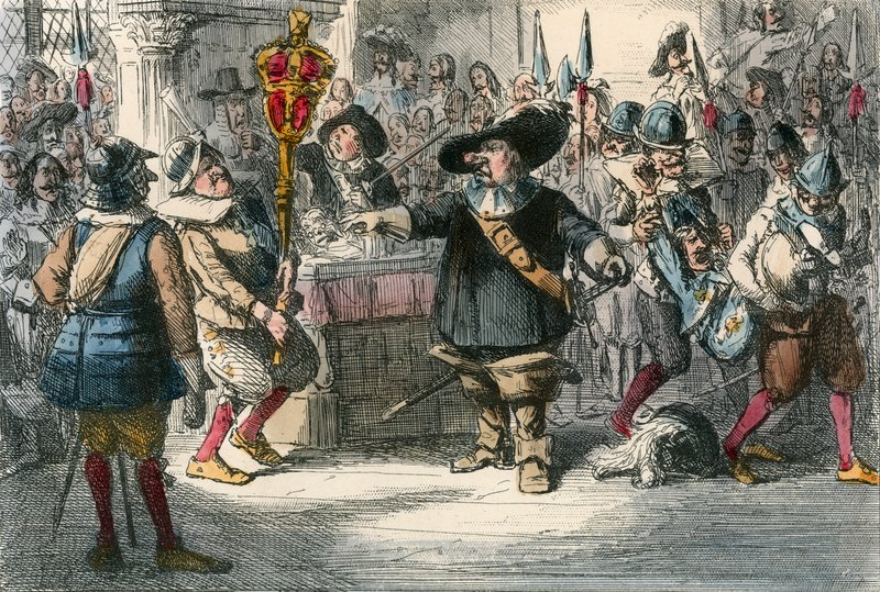Quita esa chuchería, Cromwell disolviendo el largo Parlamento de John Leech