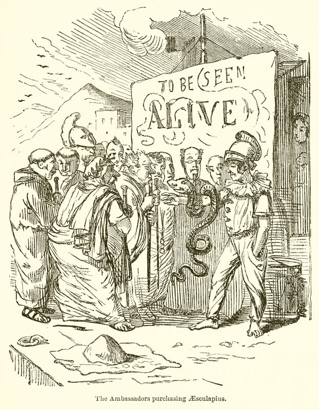 Los embajadores comprando a Esculapio de John Leech