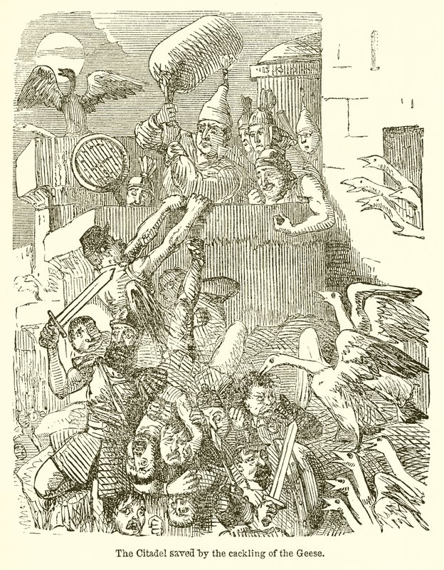 La Ciudadela Salvada por el Graznido de los Gansos de John Leech